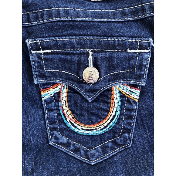 True Religion Skinny Rainbow Stitch Jeans Flap Pocket Size 28 Made In USA - Picture 10 of 12